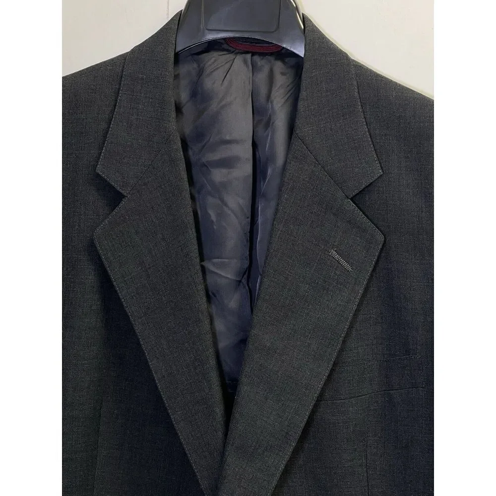 Vintage Hart Schaffner Marx‎ 42L Racquet Club USA MADE Grey Wool Blazer Jacket